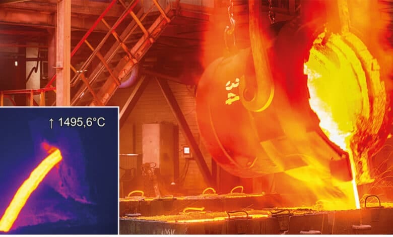 Temperature monitoring of the metal casting
