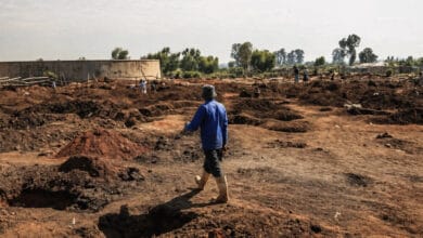 artisanal miner walking